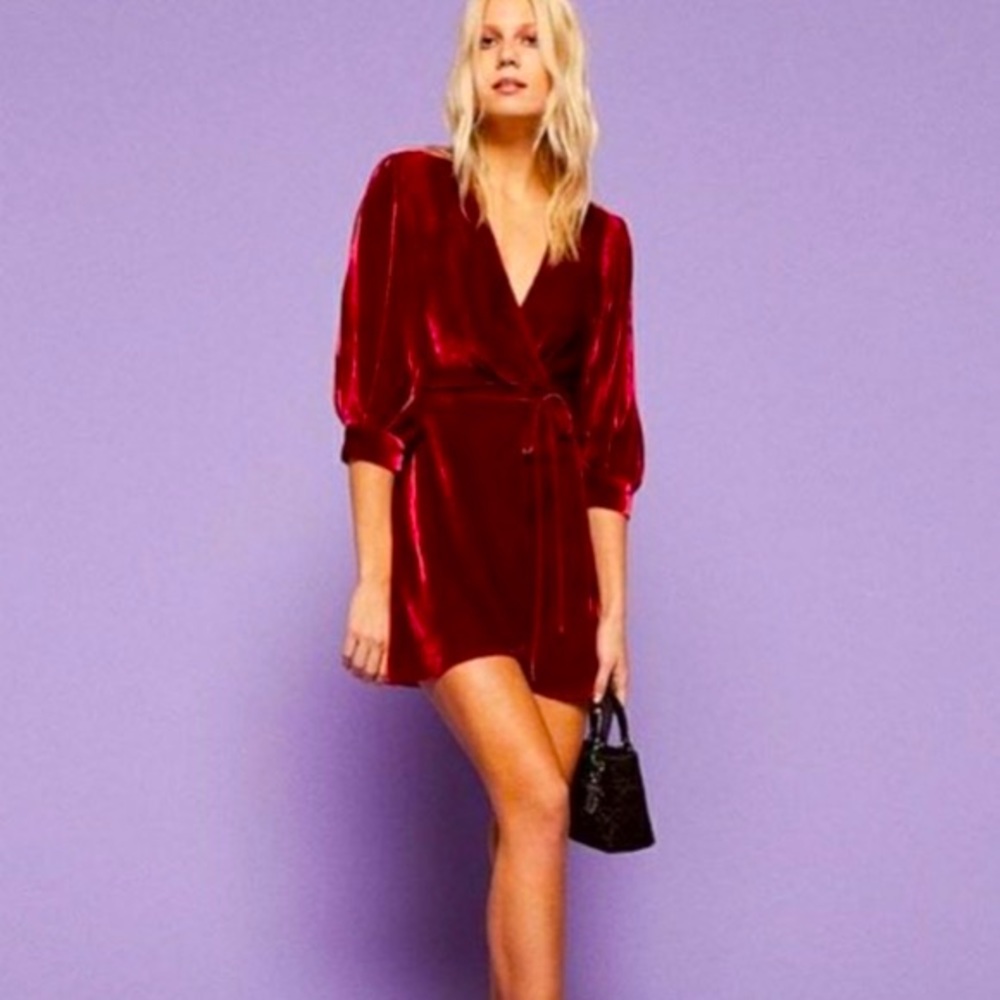 Reformation starry dress velvet wrap dress